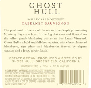 Ghost Hull 2018 Cabernet Sauvignon Back Label