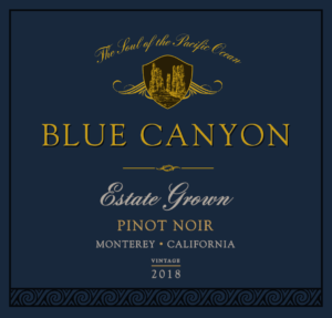 Blue Canyon 2018 Pinot Noir Front Label – transp