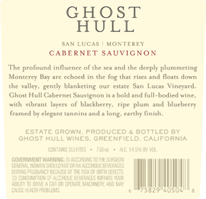 Ghost Hull 2020 Cabernet Sauvignon Back Label -transp