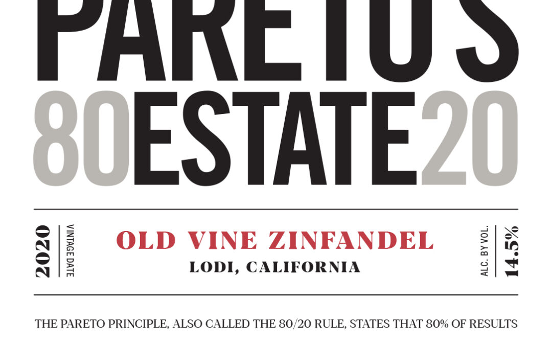 Pareto’s Estate 2020 Zinfandel Front Label