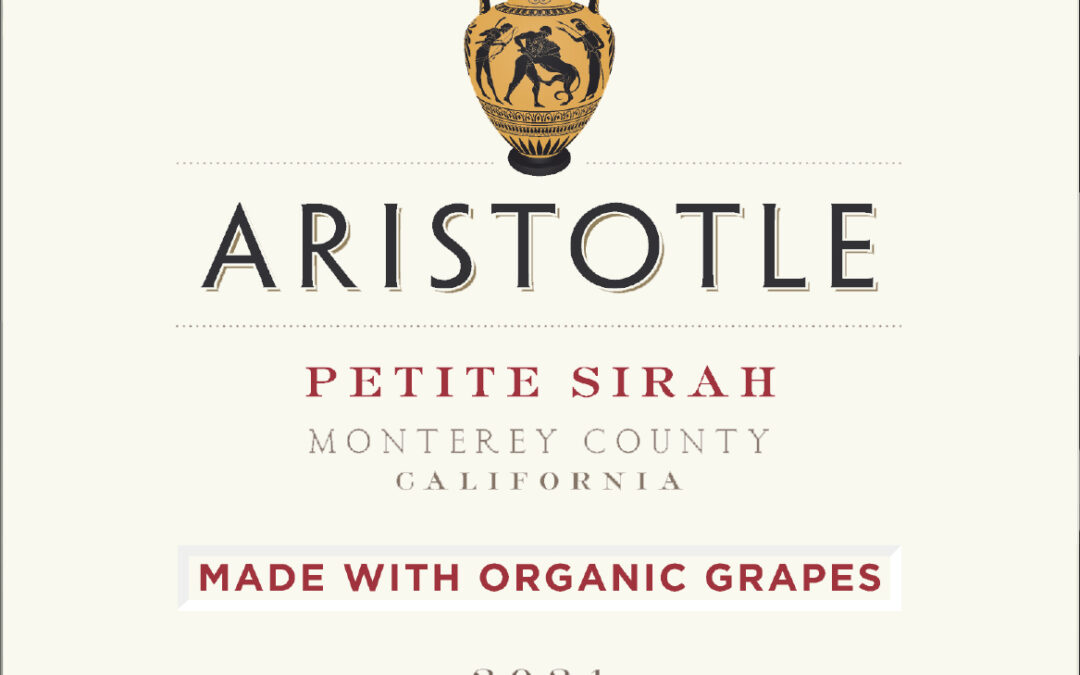Aristotle 2021 Petite Sirah Organic front label -high res