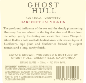 Ghost Hull 2019 Cabernet Sauvignon back label -transp