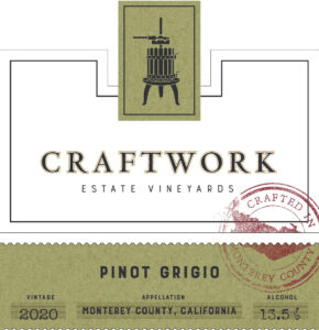 Craftwork 2020 Pinot Grigio front label -high res