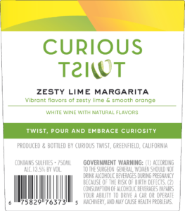 Curious Twist NV Margarita Cocktail back label -transp